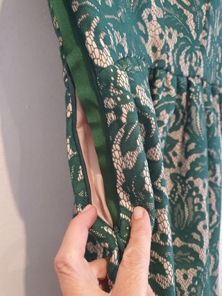 Vestido de fiesta encaje verde T 34/S/XS