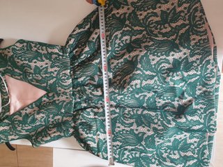 Vestido de fiesta encaje verde T 34/S/XS