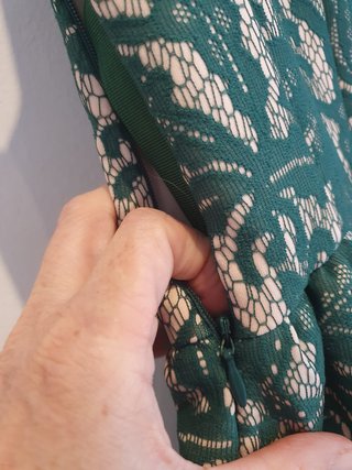 Vestido de fiesta encaje verde T 34/S/XS