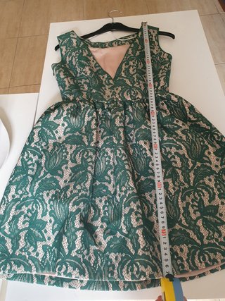 Vestido de fiesta encaje verde T 34/S/XS