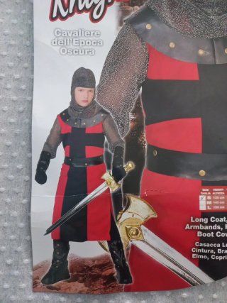 Disfraz Caballero Medieval Rojo y Negro talla 5/7