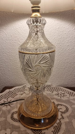Lámpara de mesa cristal y metal