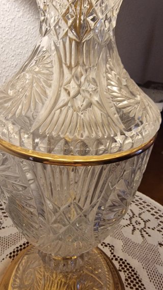 Lámpara de mesa cristal y metal