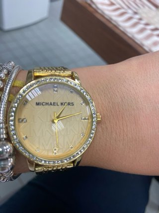 Relógio Michael Kors Dourado Com Brilhantes