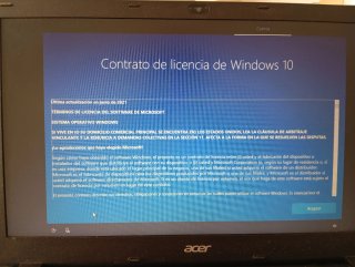 Portátil Acer 15,6" - Windows 10 recién instalado