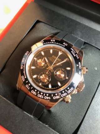 Reloj Seiko Mod - Daytona "Oro Rosa" (Caucho)