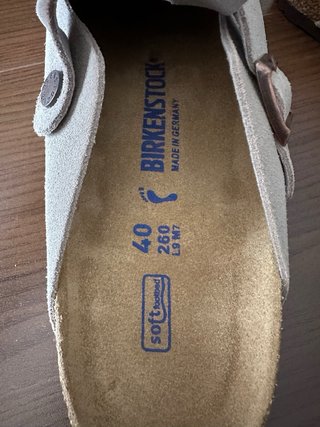 Zuecos cuero Birkenstock Beige