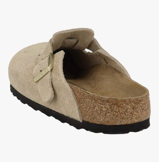 Zuecos cuero Birkenstock Beige