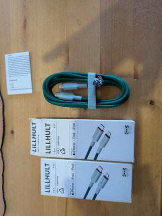 2 Cables USB-C a Lightning IKEA LILLHULT 1.5m Verd