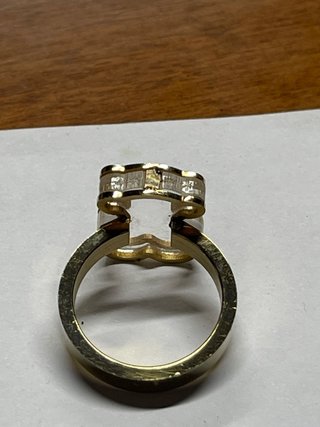 Anillo Tous Osito Transparente Dorado