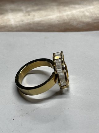 Anillo Tous Osito Transparente Dorado