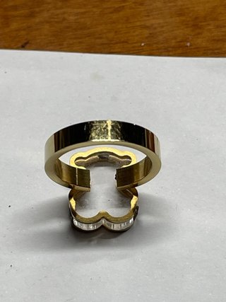 Anillo Tous Osito Transparente Dorado