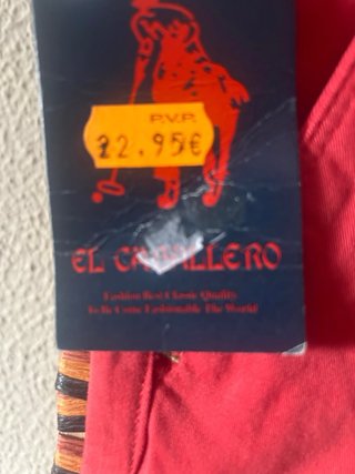 Pantalón chino rojo EL CABALLERO talla M