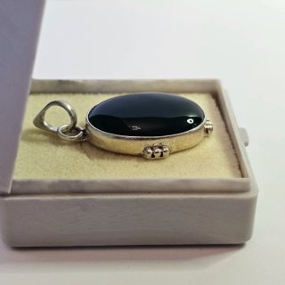 Ciondolo artigianale in Argento Pietra Verde Ovale