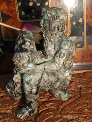 Escultura Jadeita y Esmeralda china