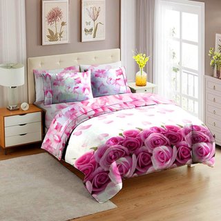 Completo Lenzuola 3D Rose Rosa