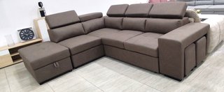 Sofá Chaise Longue Cama con Arcón y Pufs