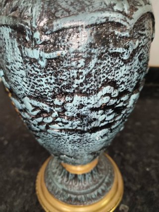 Jarra y 2 cervatillos de bronce