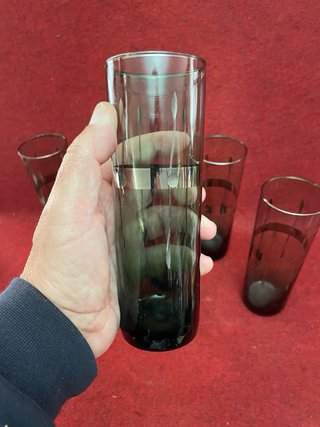 6 Vasos Tubo Vintage Años 60