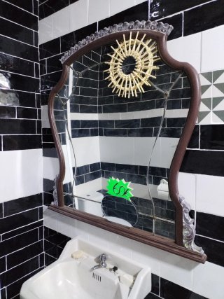 Espejo decorativo madera y ratán