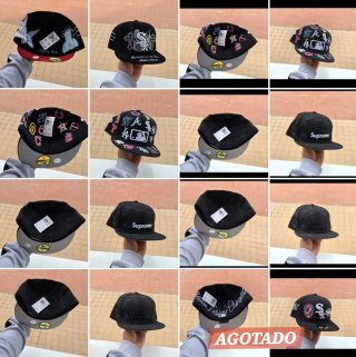 Gorra Supreme Negra y Multicolor talla 7 3/8