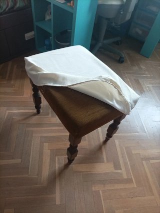 Banqueta de dormitorio madera y tela