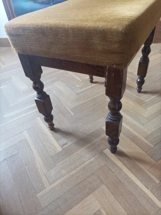 Banqueta de dormitorio madera y tela