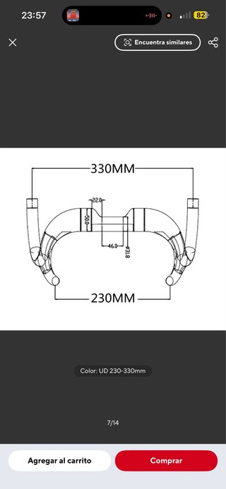 Manillar Balugoe Carbono 330mm
