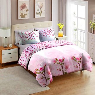Completo letto 3D floreale rosa