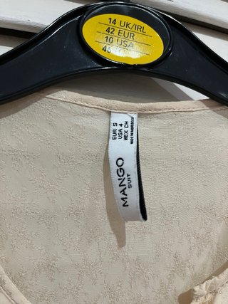 Blusa Camisa Mango Beige Talla S sin mangas nueva