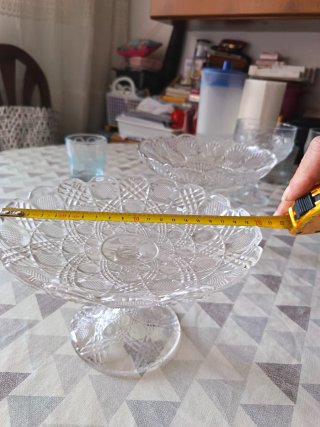 Frutero de cristal decorado