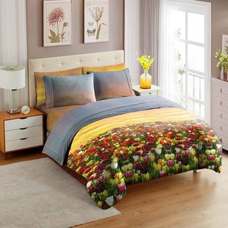 Completo letto 3D effetto floreale