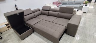 Sofá Chaiselong Cama + 2 Pufs