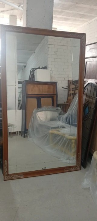 Espejo antiguo madera y cristal