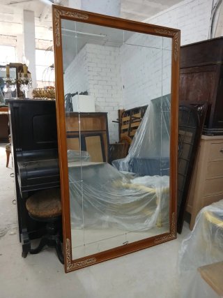 Espejo antiguo madera y cristal