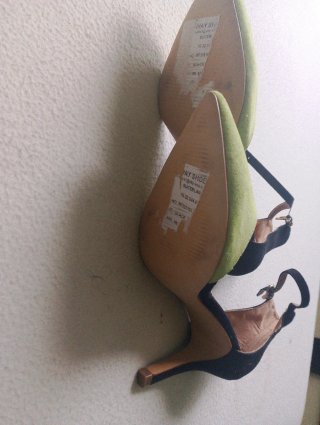 Zapatos de tacón verdes y negros talla 37