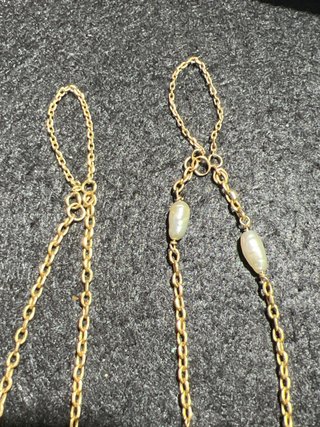 Cadena y pulsera oro 18k con perlas