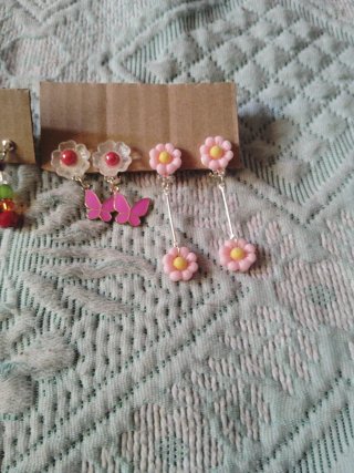 Lote pendientes clip vintage fantasía