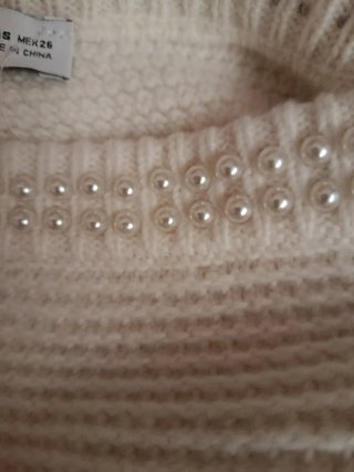 Minifalda Zara blanca con perlas