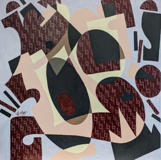 Cuadro abstracto / cubista moderno grande artista