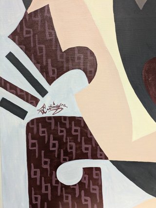 Cuadro abstracto / cubista moderno grande artista
