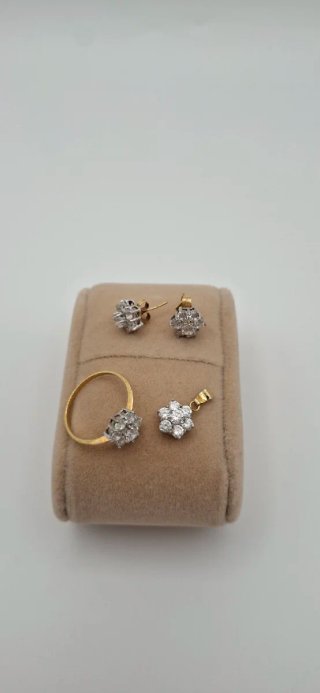 Colgante Oro 18k Circonitas Flor