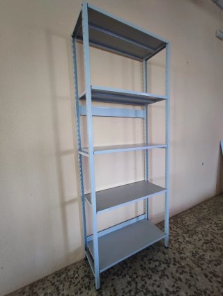 Estantería metálica gris sin tornillos