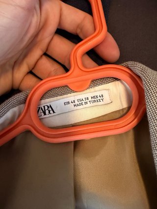 Traje Zara Cuadros Gris y Blanco