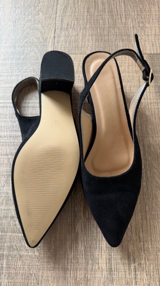 Zapatos de vestir tacón ancho negros talla 38