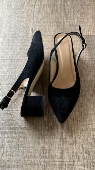 Zapatos de vestir tacón ancho negros talla 38