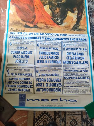 Cartel Toros San Sebastián de los Reyes 1992