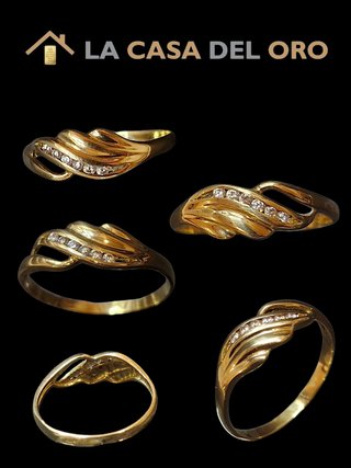 Anillo Doble Infinito Circonitas Oro 18kt