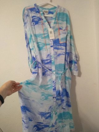 Vestido Bimba y Lola verde y blanco