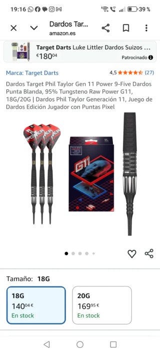 Dardos 95% Tungsteno Phil Taylor 95% tungsteno